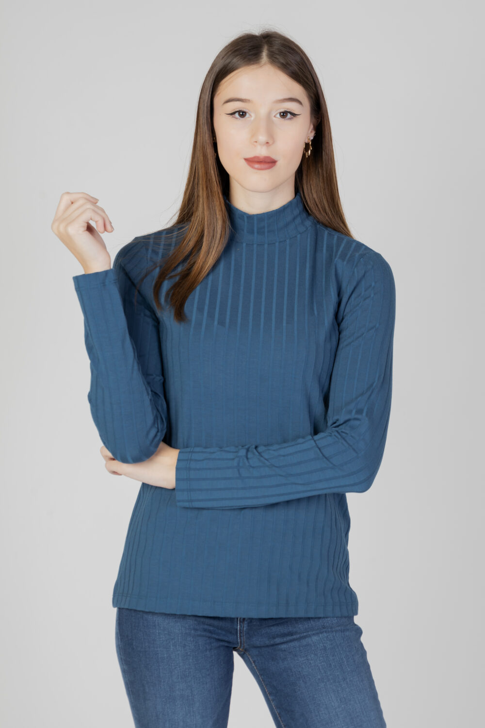 Dolcevita Street One turtle neck rib Petrolio - Foto 1