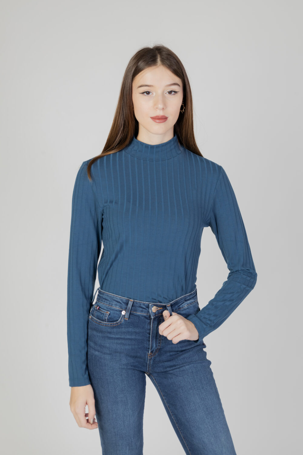 Dolcevita Street One turtle neck rib Petrolio - Foto 6