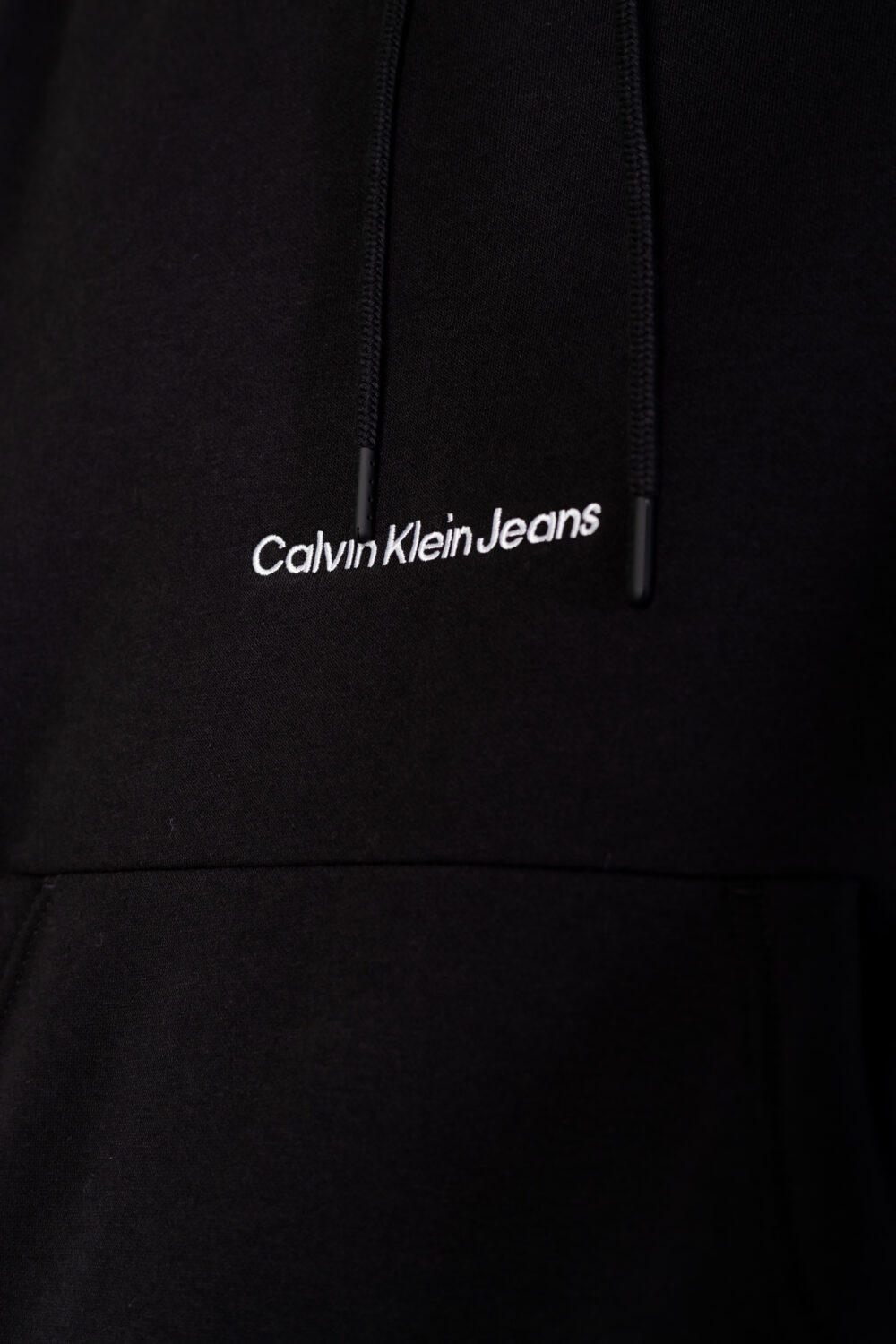 Felpa con cappuccio Calvin Klein Jeans institutional hoodie Nero - Foto 3