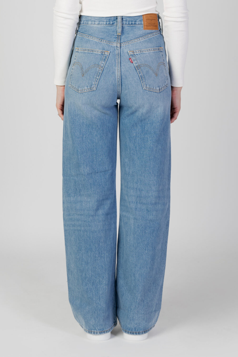Jeans larghi Levi's® ribcage wide leg h223 Blue Denim Chiaro - Foto 4