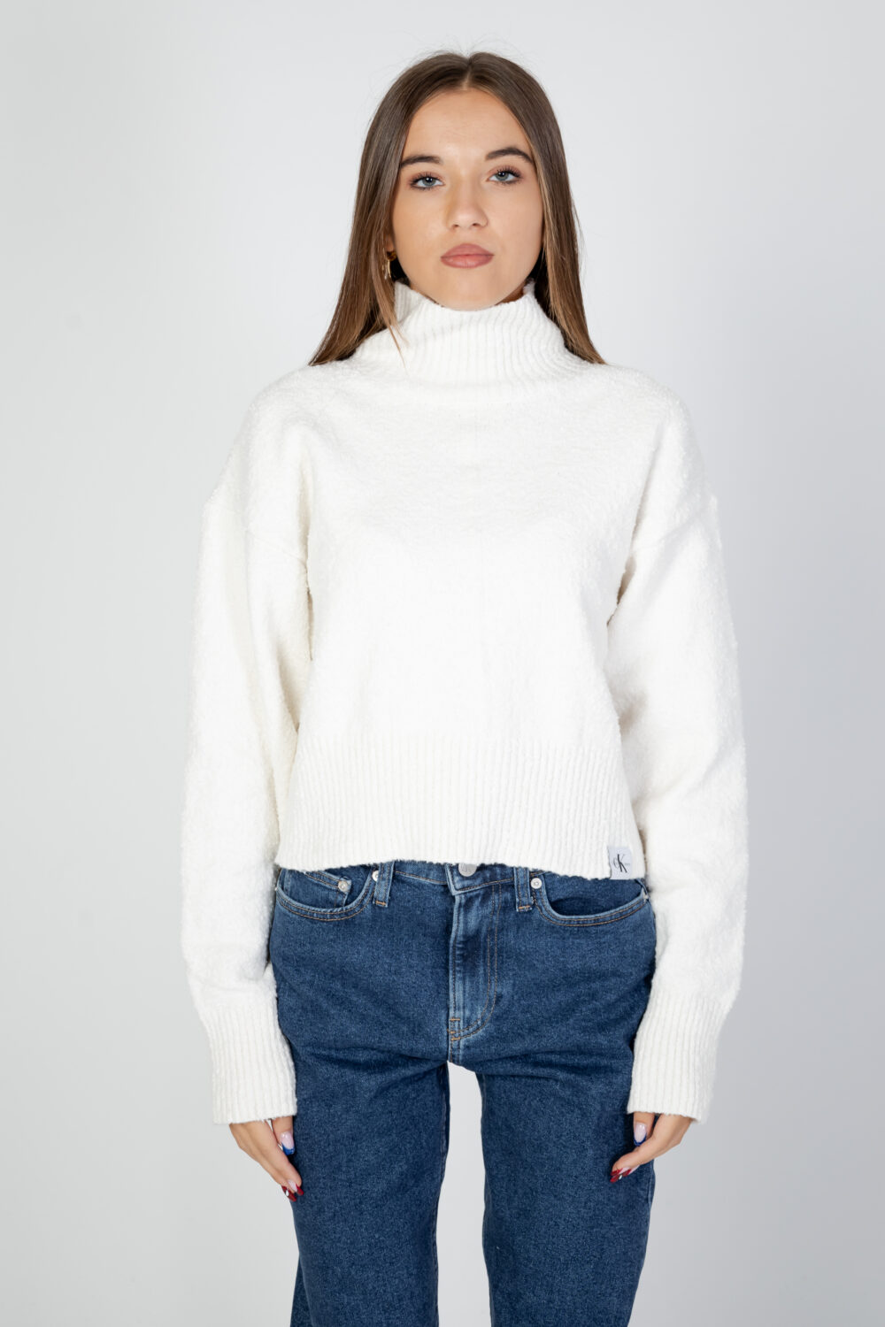 Maglione Calvin Klein Jeans boucle high neck swe Latte - Foto 5