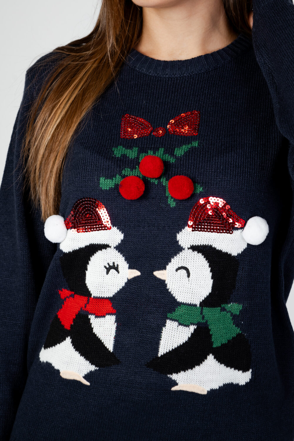 Maglione Only onlxmas kiss ls oneck knt Blue scuro - Foto 2