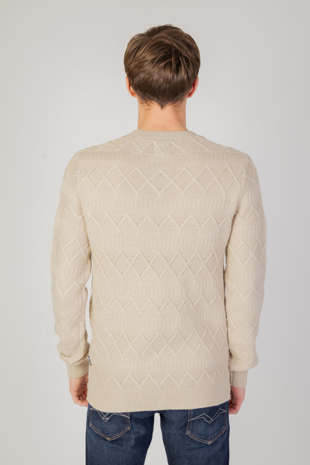 Maglione Only & Sons onswade reg 5 struc crew neck knit Beige - Foto 3