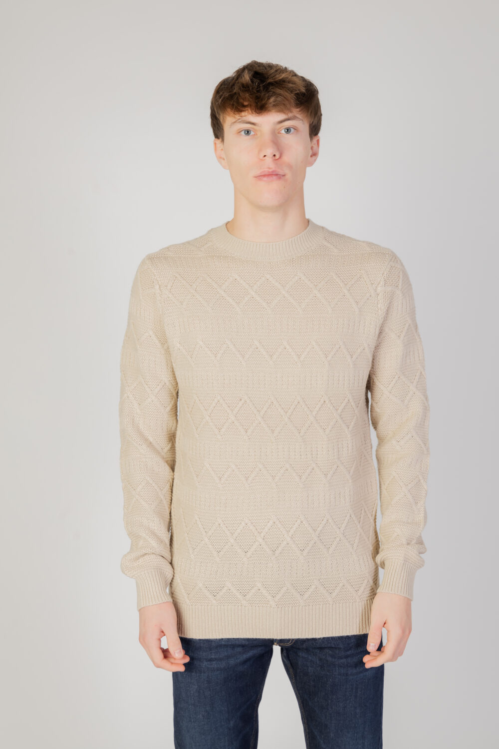 Maglione Only & Sons onswade reg 5 struc crew neck knit Beige - Foto 6