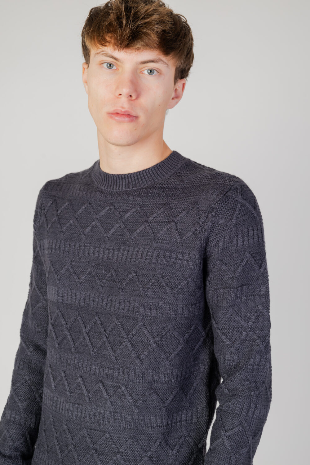 Maglione Only & Sons onswade reg 5 struc crew neck knit Blue scuro - Foto 2