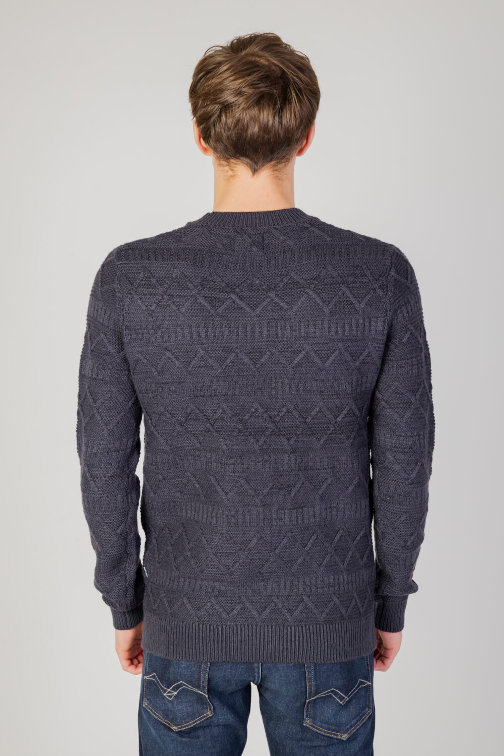 Maglione Only & Sons onswade reg 5 struc crew neck knit Blue scuro - Foto 3