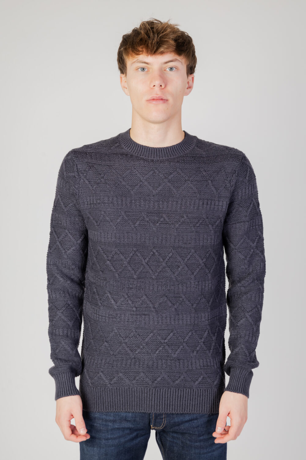 Maglione Only & Sons onswade reg 5 struc crew neck knit Blue scuro - Foto 6