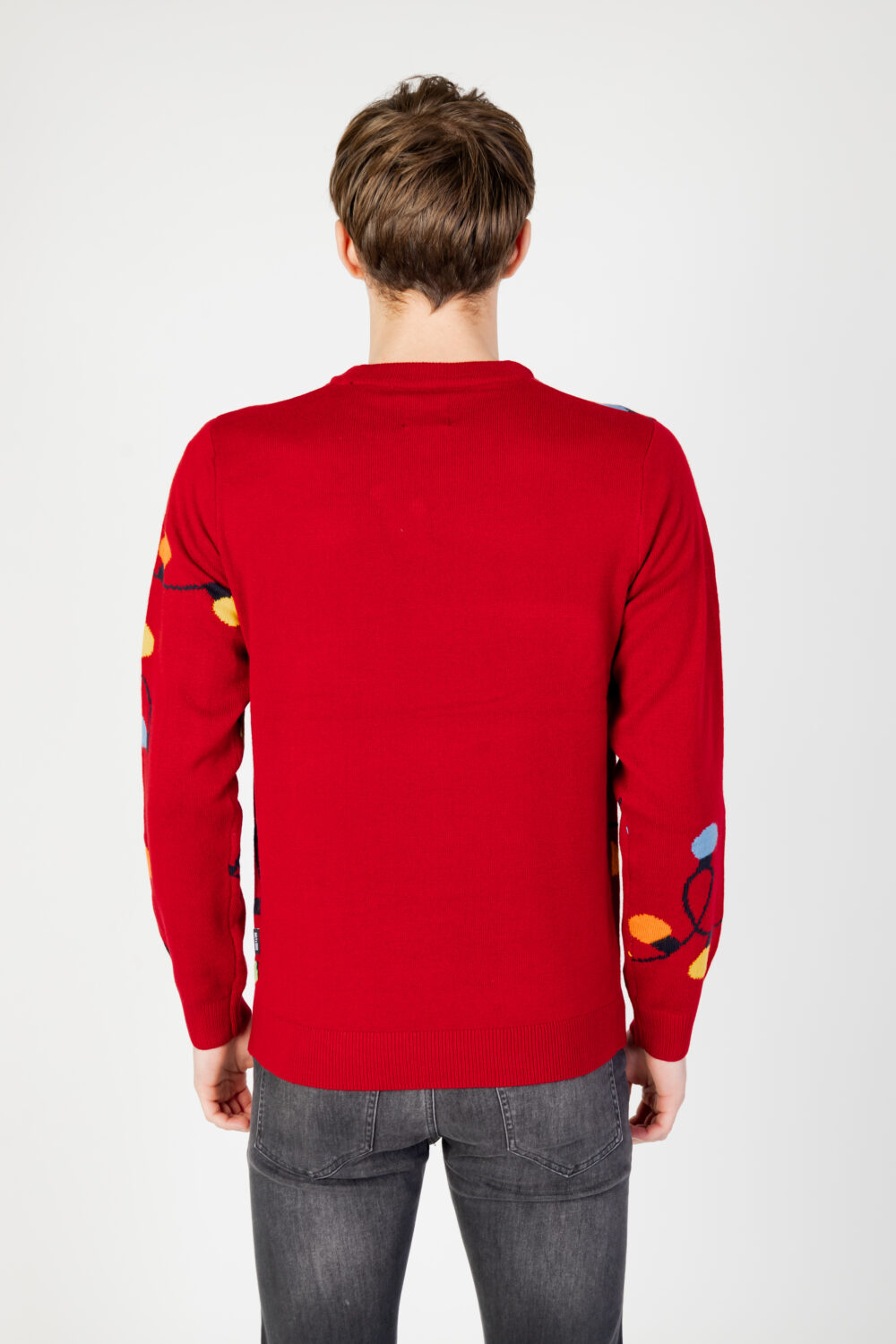 Maglione Only & Sons onsxmas reg 12 lets get crew knit Rosso - Foto 4