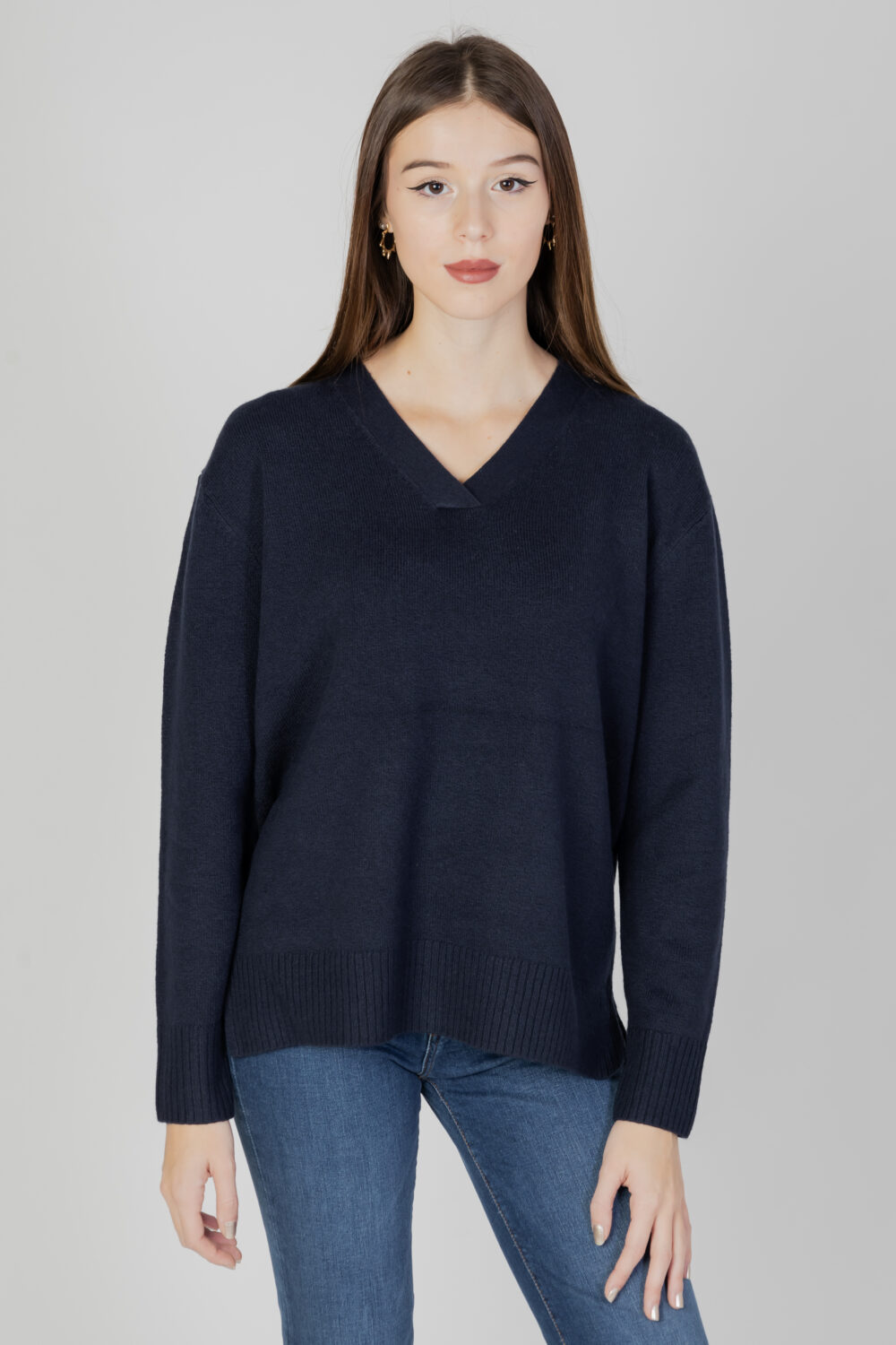 Maglione Street One eos_v-neck with side slit Blu - Foto 1