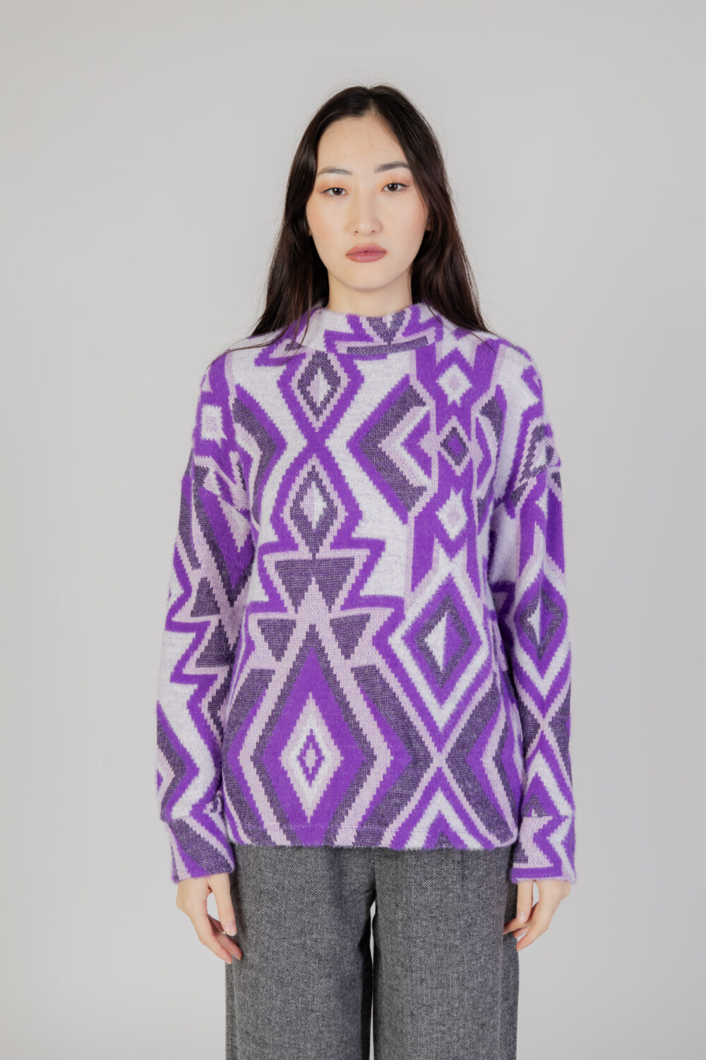 Maglione Street One fluffy dessin turtle Viola - Foto 6