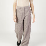 Pantaloni a sigaretta Only onljoss hw straight cargo check pant tlr Beige chiaro - Foto 1