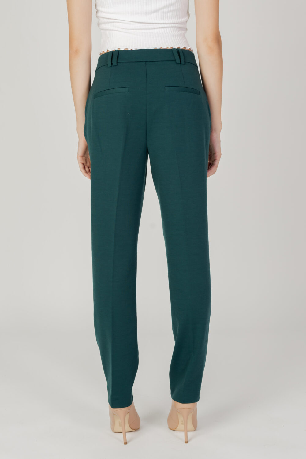 Pantaloni a sigaretta Only onlpeach mw cigarette ank pant tlr noos Verde - Foto 4