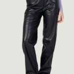 Pantaloni regular Calvin Klein Jeans faux leather high Nero - Foto 1