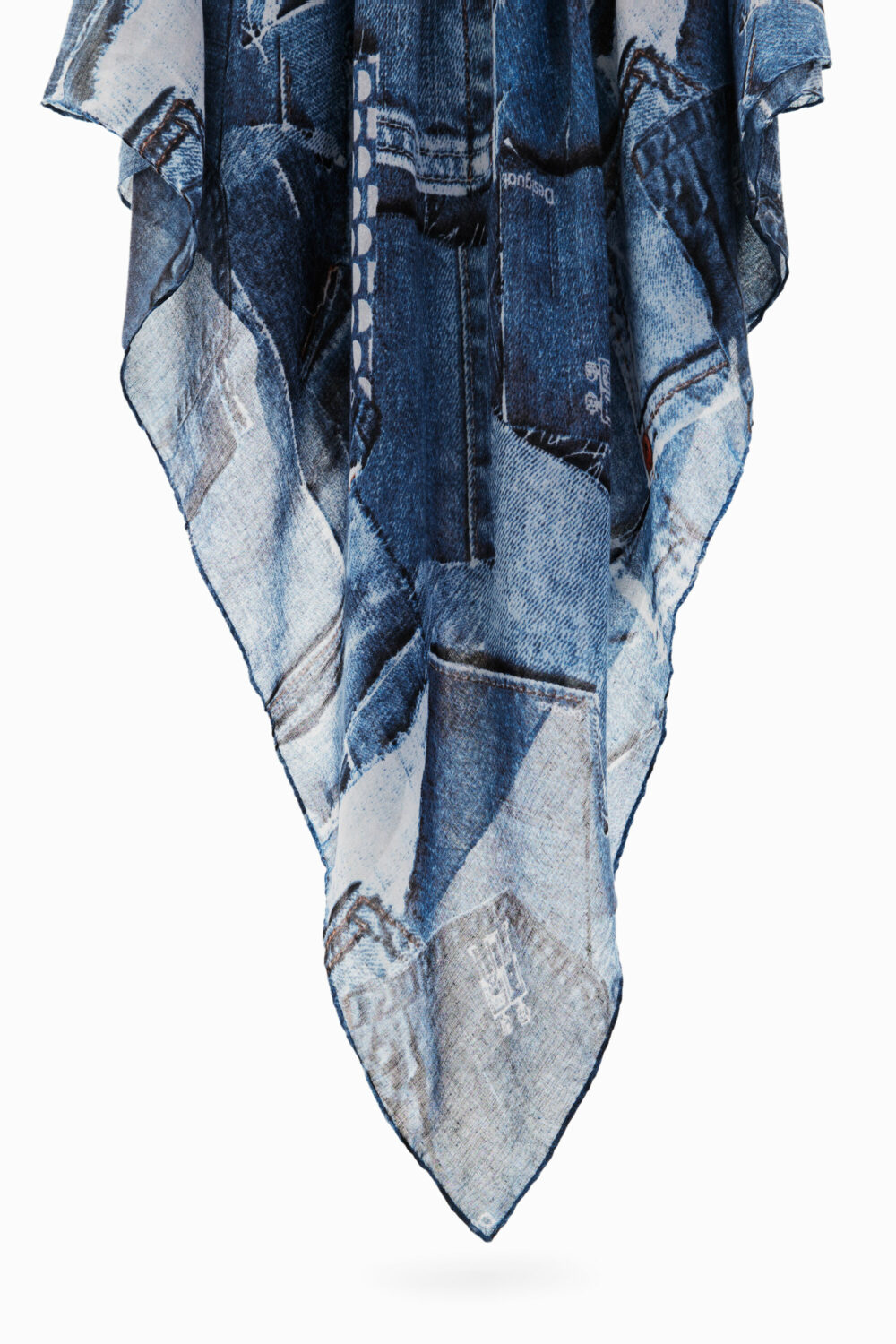 Pashmina Desigual denim rectangle Blu - Foto 4