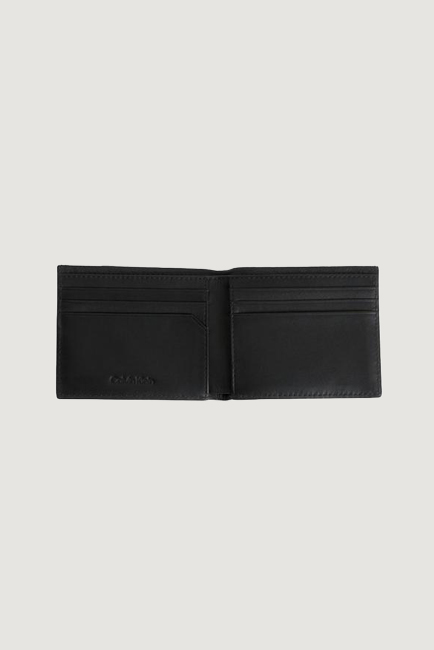 Portafoglio senza portamonete Calvin Klein minimalism bifold 6cc w/bill Nero