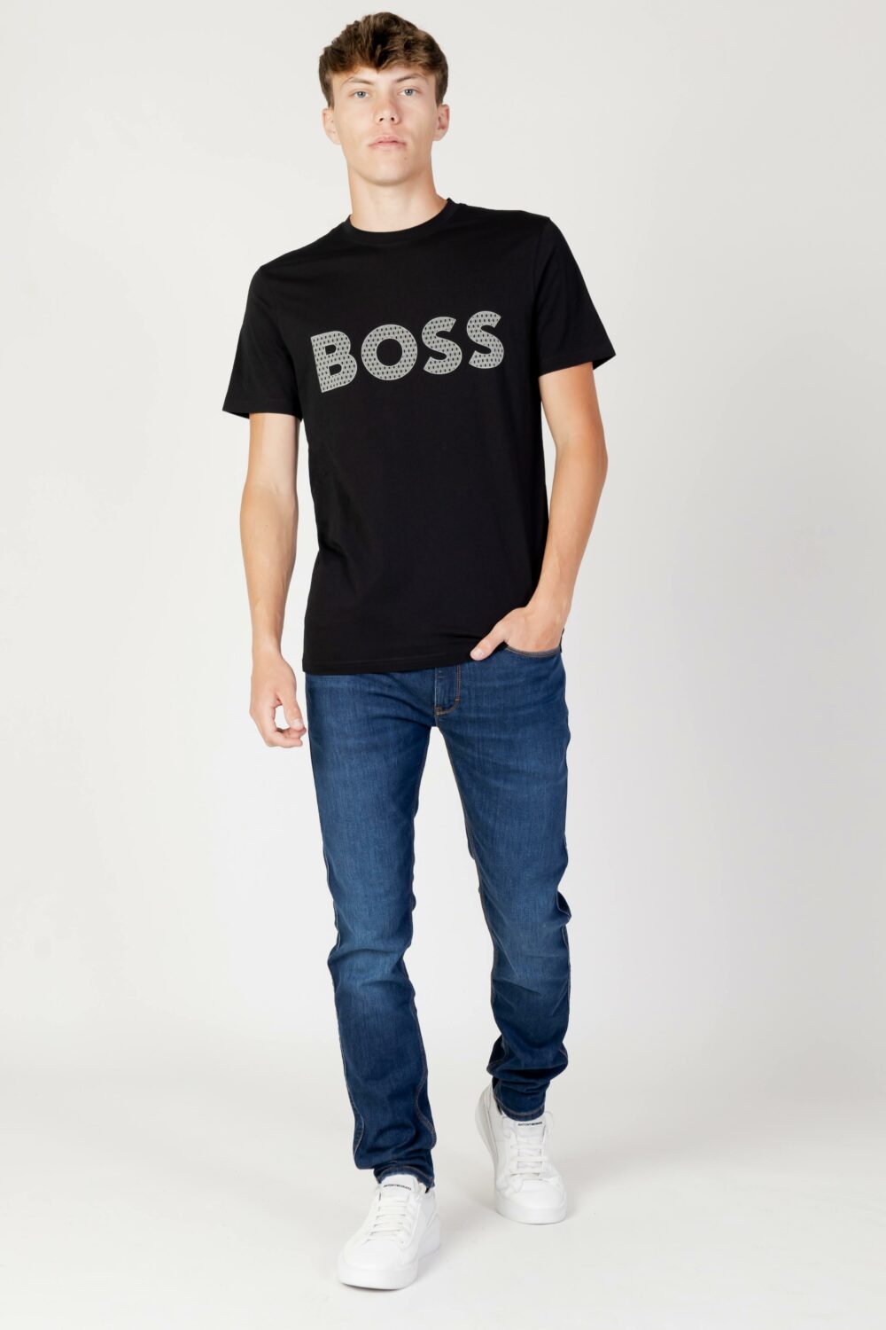 T-shirt Boss teebossrete Nero - Foto 2