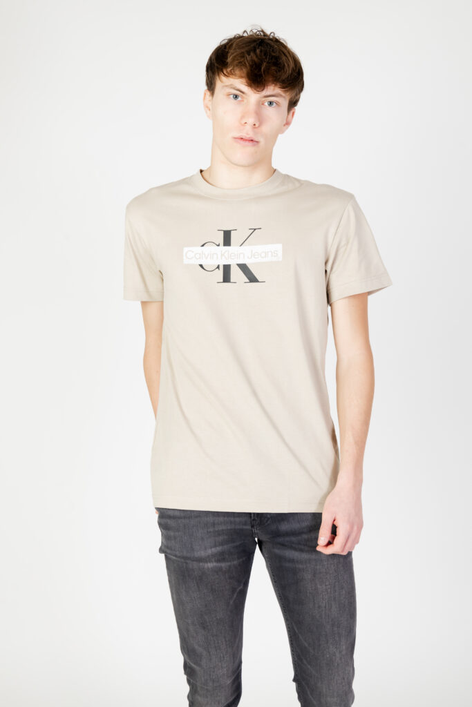 T-shirt Calvin Klein Jeans monologo stencil tee Beige
