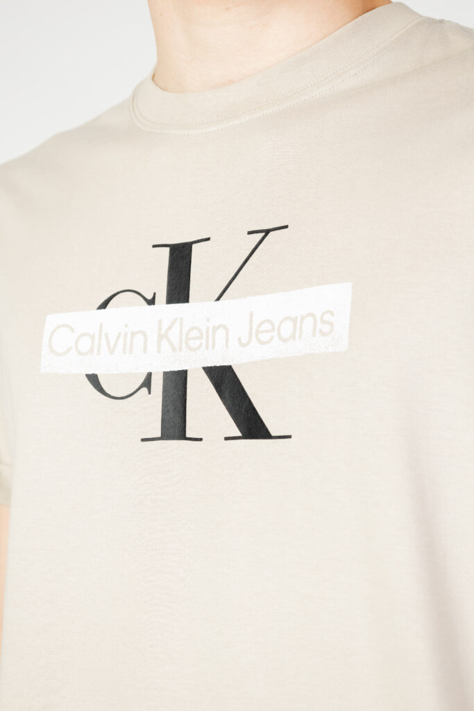 T-shirt Calvin Klein Jeans monologo stencil tee Beige