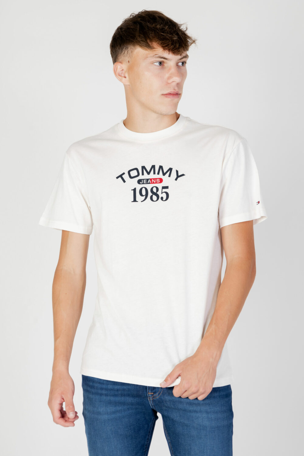 T-shirt Tommy Hilfiger Jeans tjm clsc 1985 rwb cu Panna - Foto 1