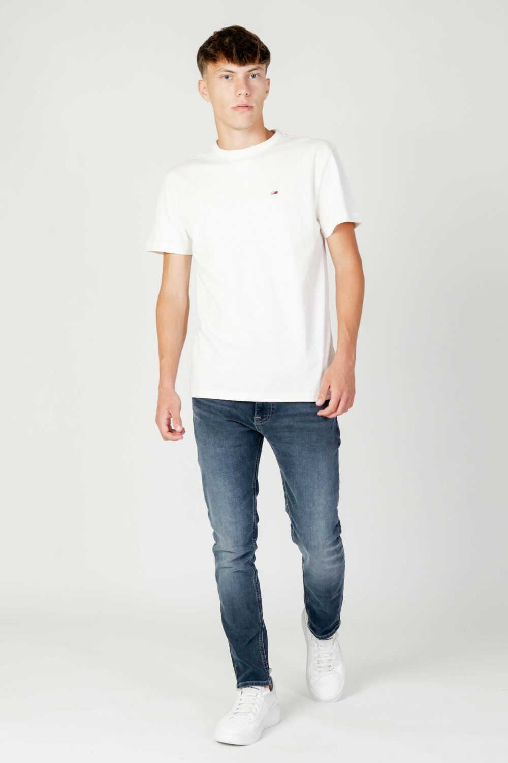 T-shirt Tommy Hilfiger Jeans tjm clsc rib detail Panna - Foto 3