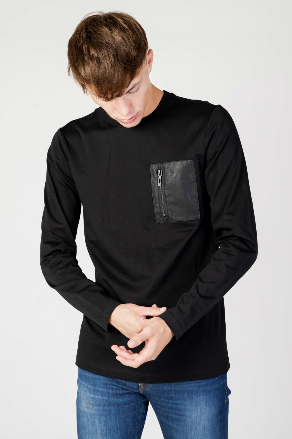 T-shirt manica lunga Antony Morato regular fit in cotone Nero - Foto 1