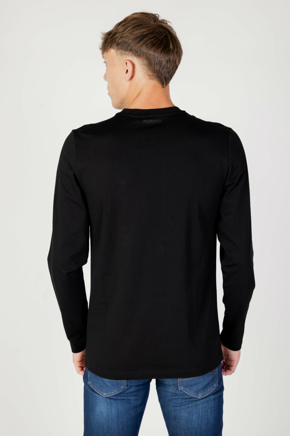 T-shirt manica lunga Antony Morato regular fit in cotone Nero - Foto 4