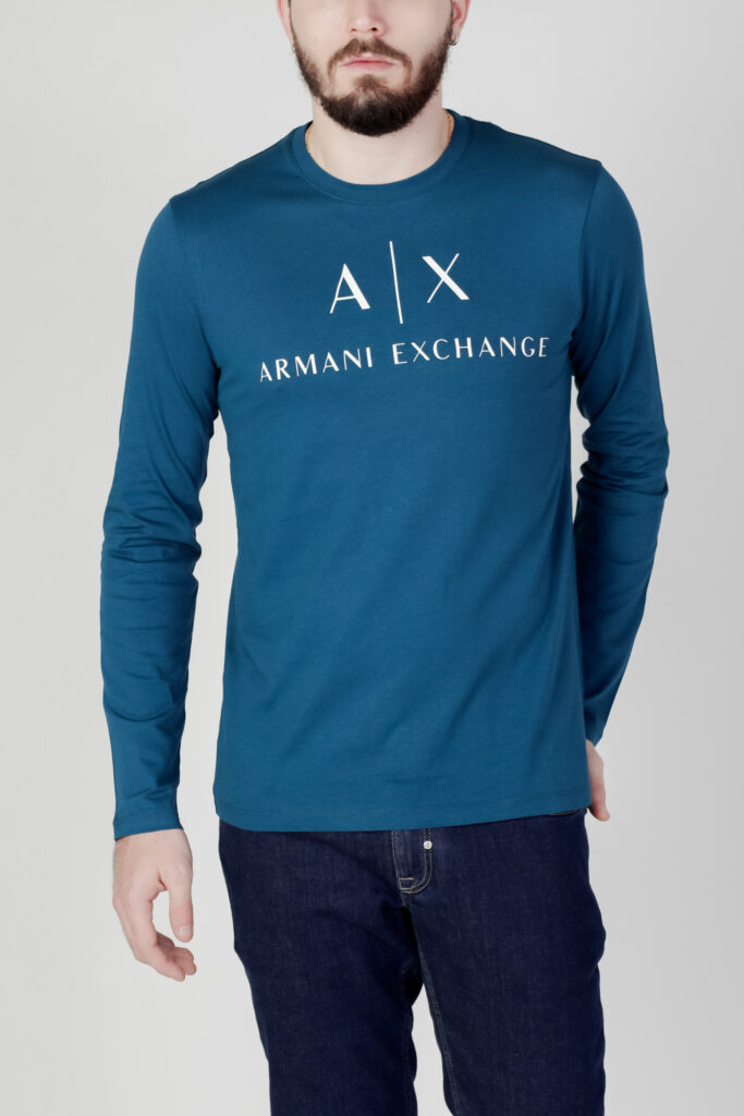 T-shirt manica lunga Armani Exchange  Petrolio