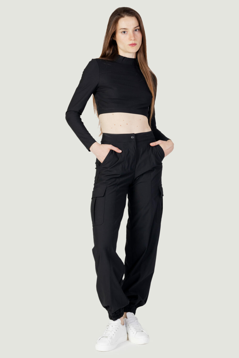 Top Calvin Klein Jeans technical knit mock Nero - Foto 4