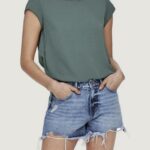 Blusa manica corta Only onlvic s/s solid top noos ptm Verde - Foto 1
