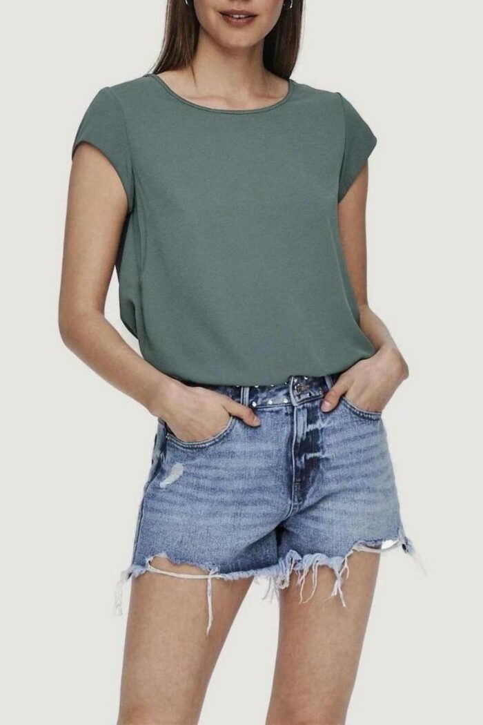 Blusa manica corta Only onlvic s/s solid top noos ptm Verde