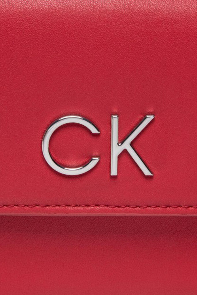 Borsa Calvin Klein re-lock dbl xbody w/flap Rosso