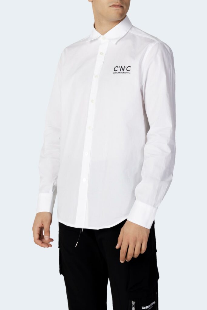 Camicia manica lunga CNC Costume National logo Bianco