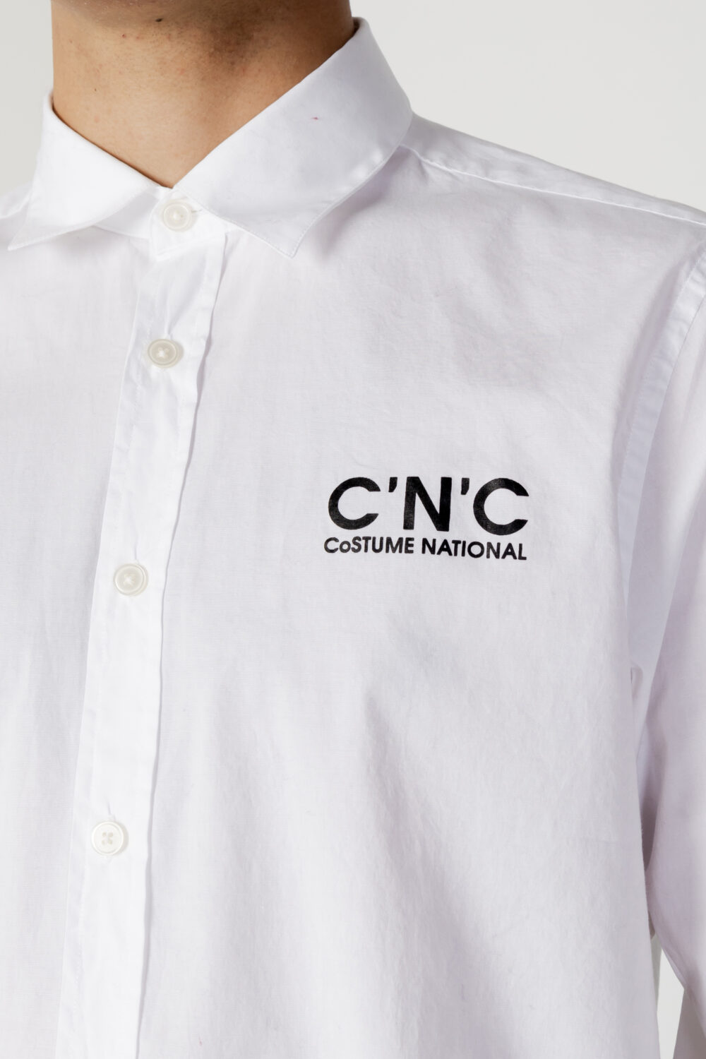 Camicia manica lunga CNC Costume National logo Bianco - Foto 2
