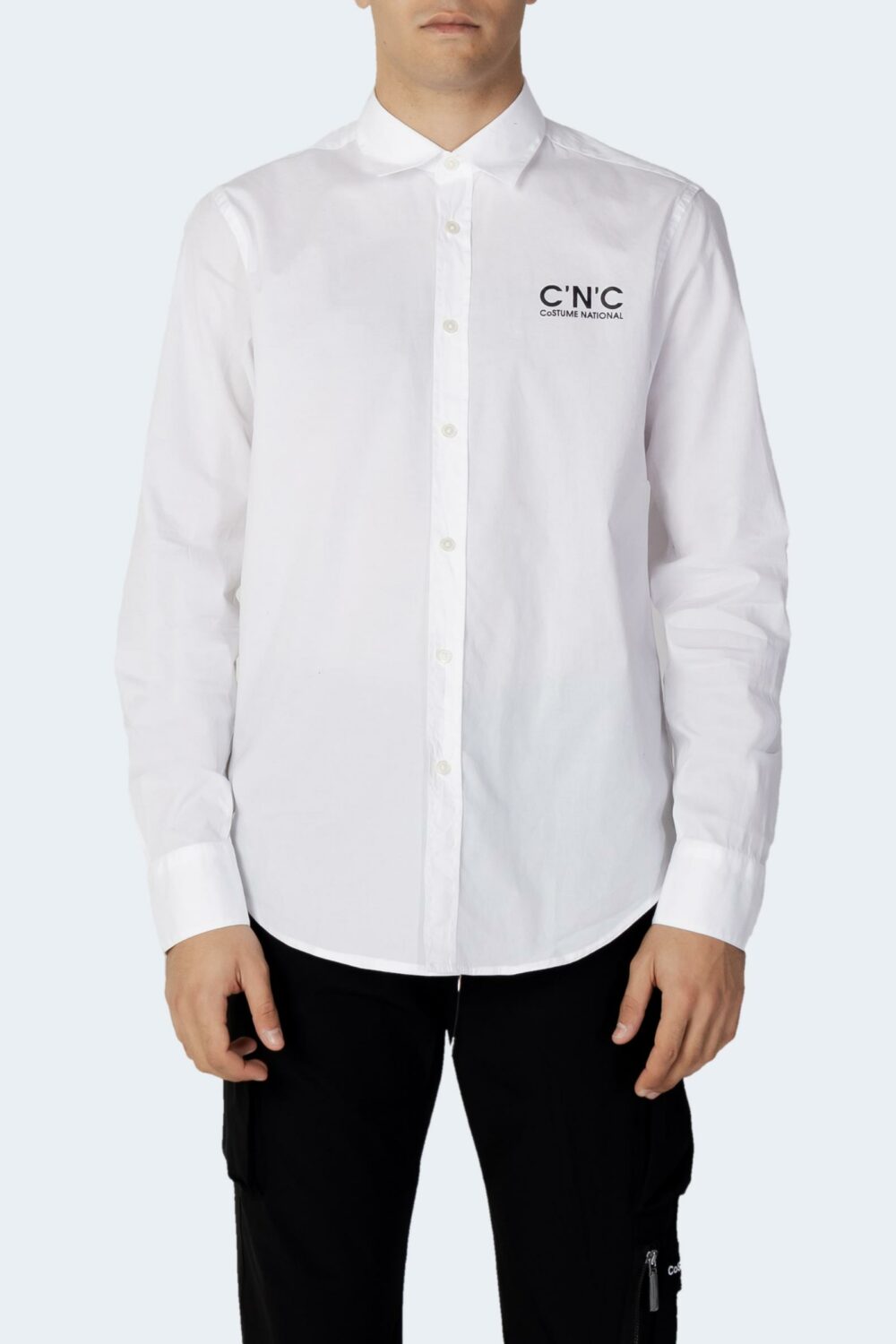 Camicia manica lunga CNC Costume National logo Bianco - Foto 5