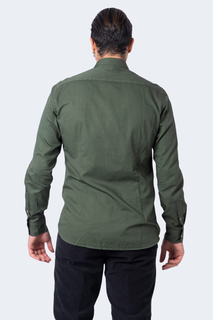 Camicia manica lunga Idra bottone automatico Verde Oliva