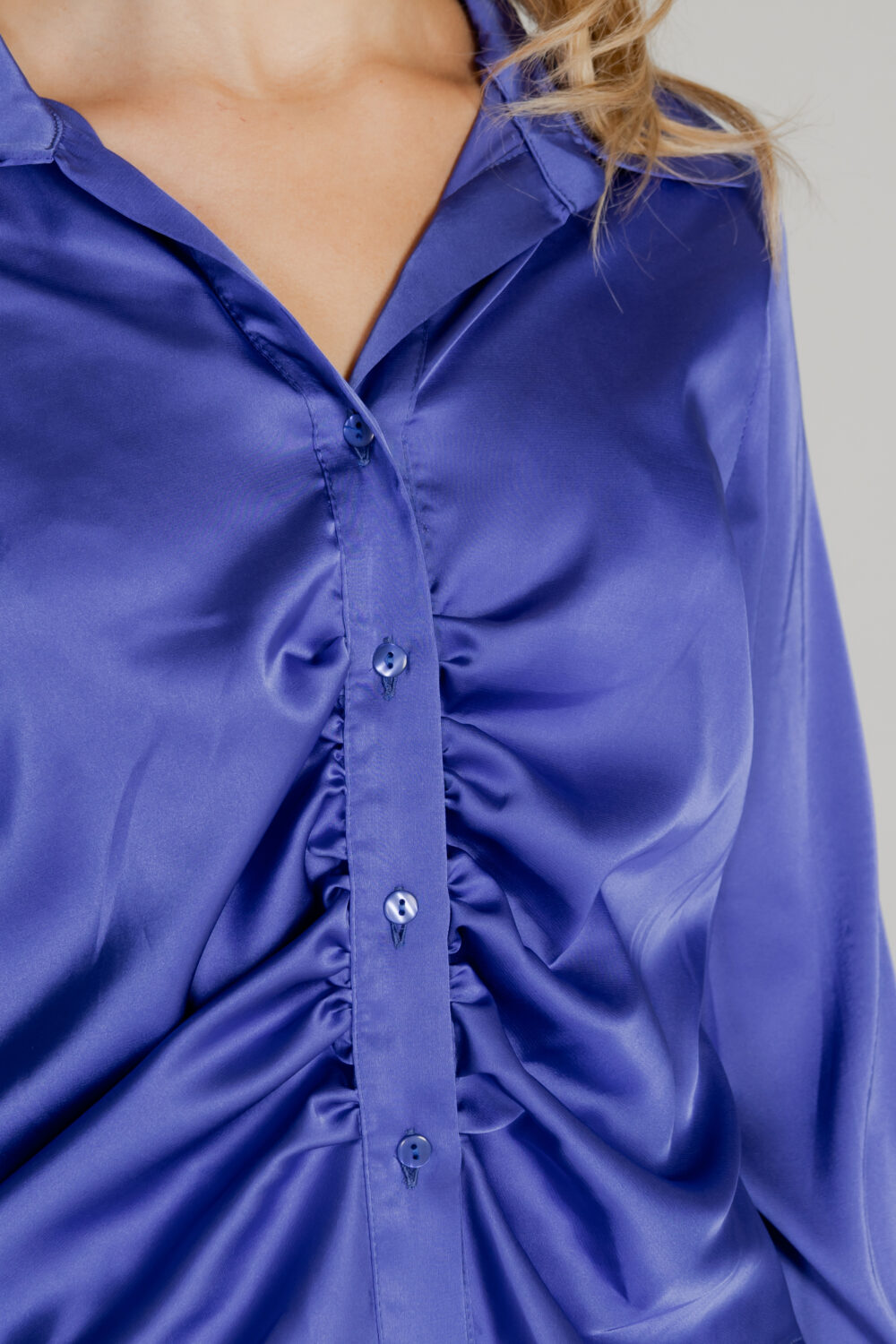 Camicia manica lunga Ashforus tinta unita Viola - Foto 2