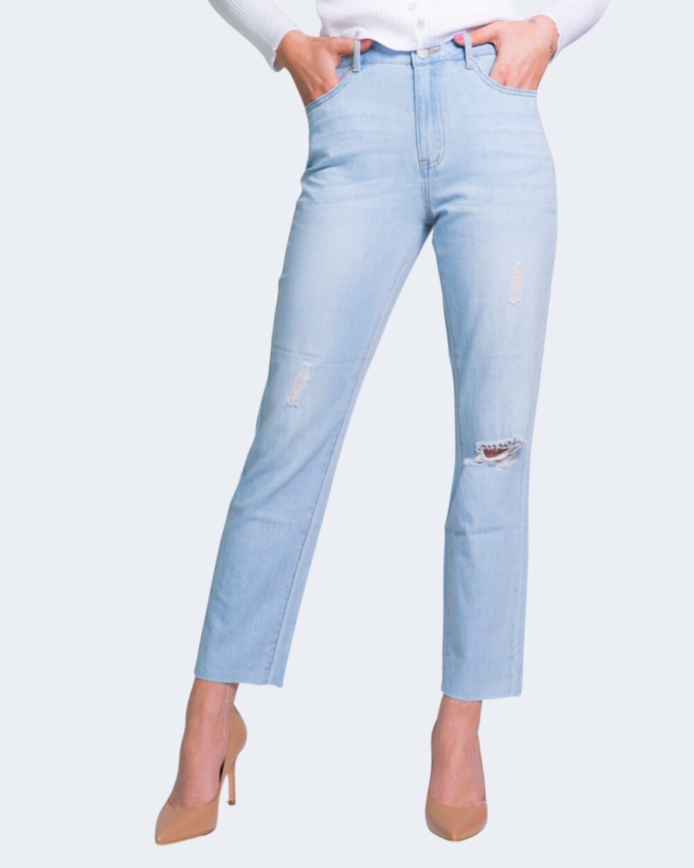 Jeans mom Vila Clothes stray Denim chiaro - Foto 1