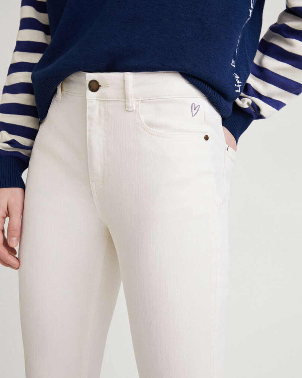 Jeans skinny Desigual denim basic core Panna - Foto 2