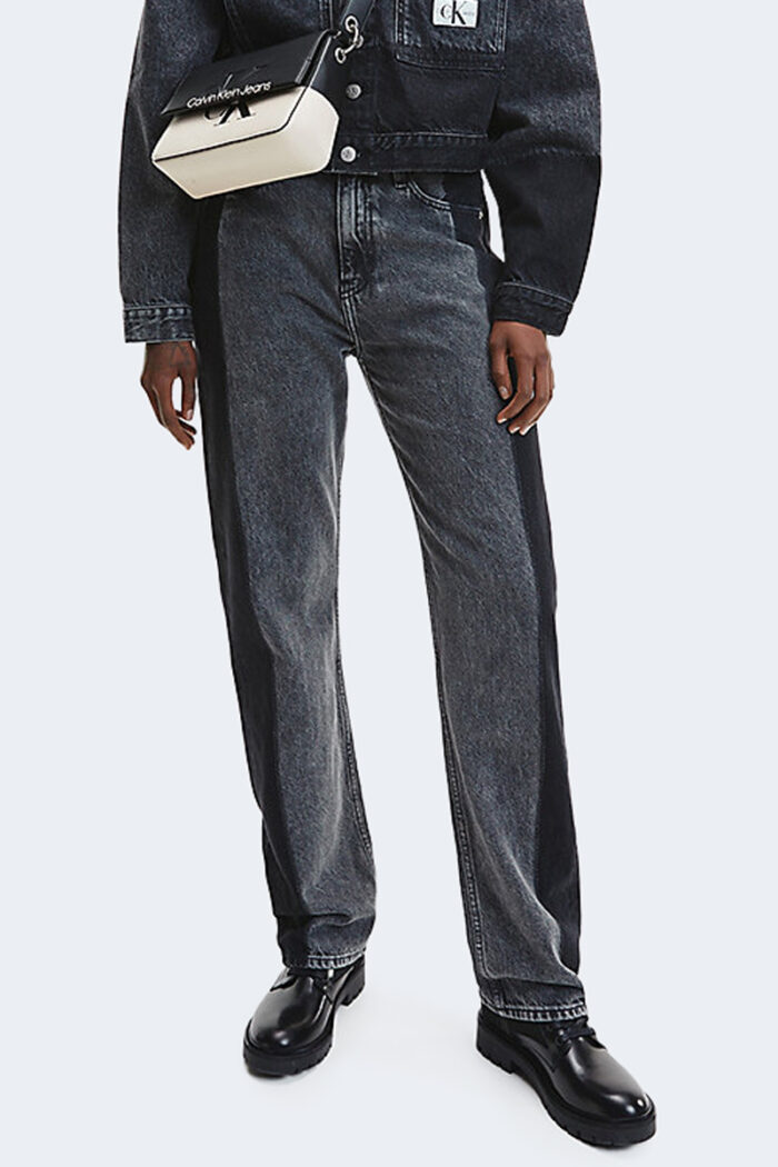 Jeans slim Calvin Klein Jeans high rise straight j20j219326 Nero