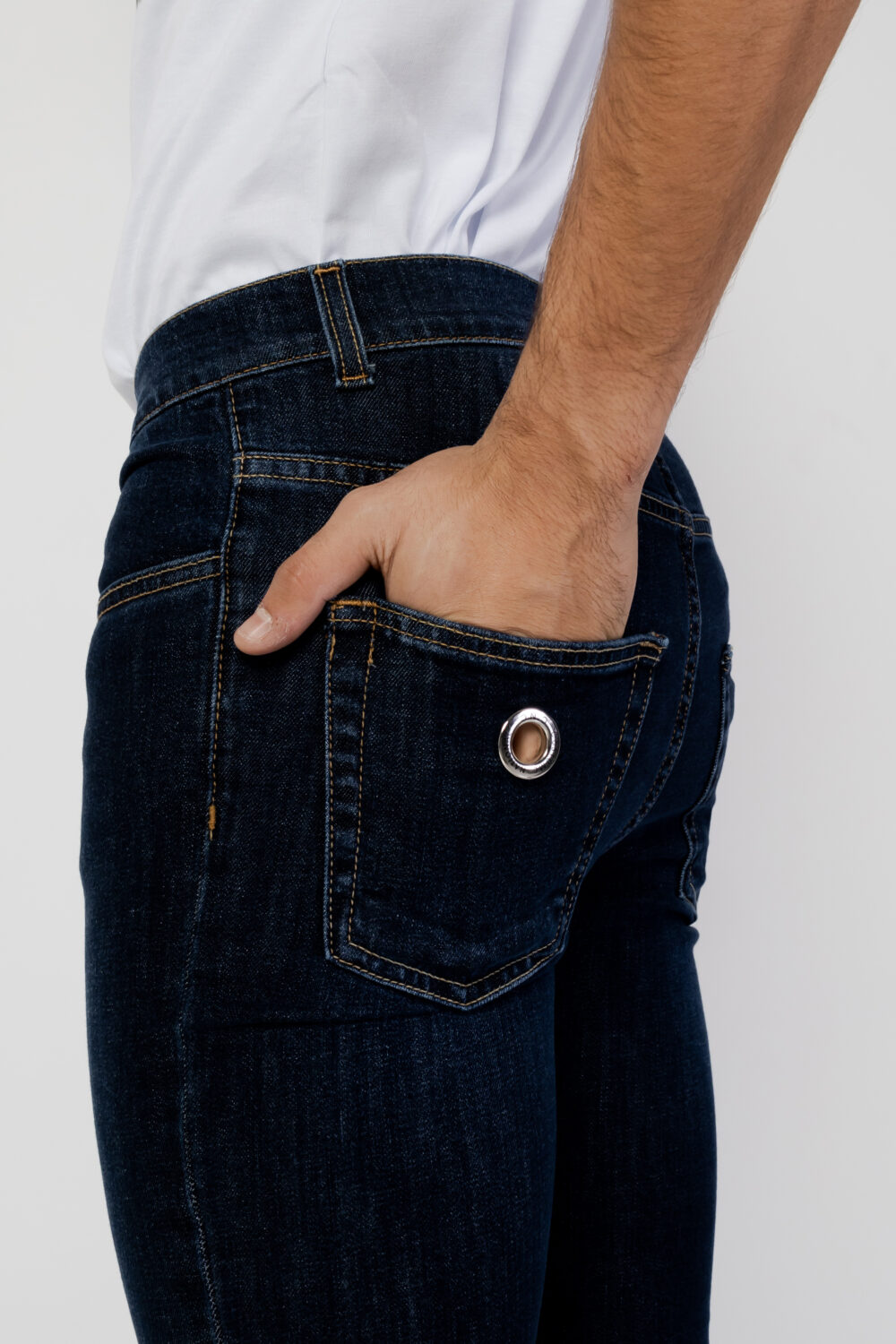 Jeans skinny CNC Costume National borchia logo tasca Denim - Foto 4