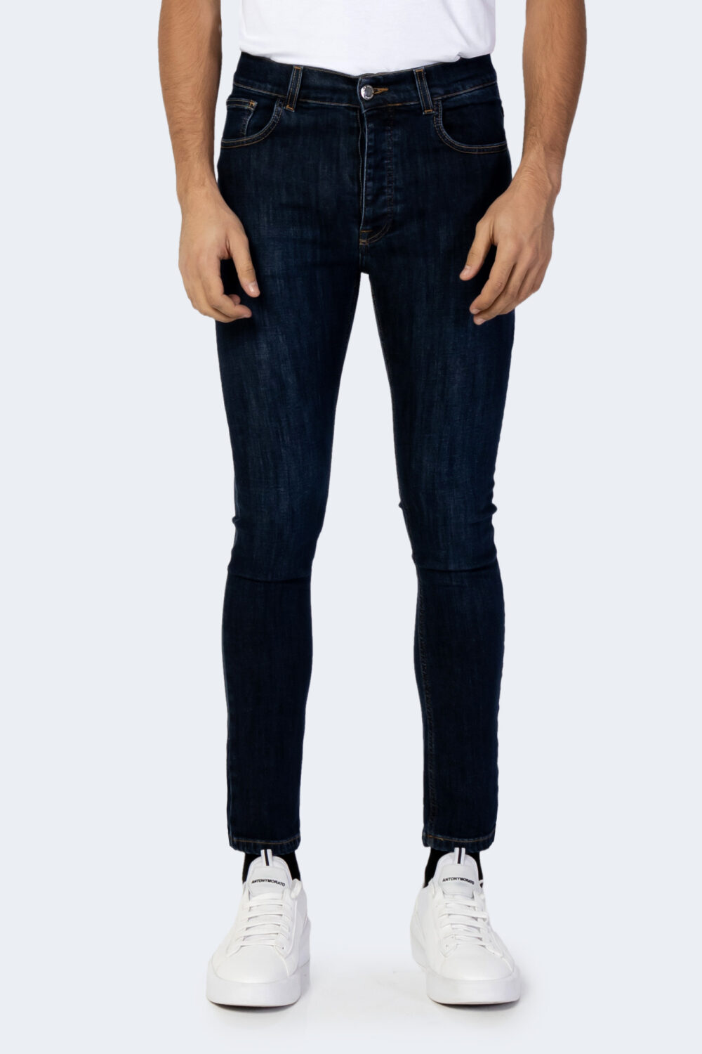 Jeans skinny CNC Costume National borchia logo tasca Denim - Foto 5