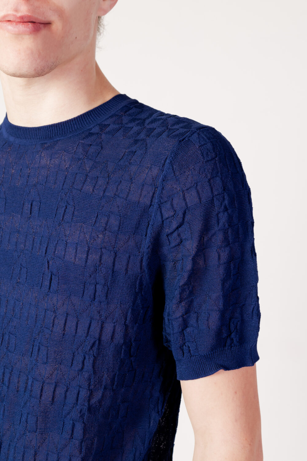 T-shirt Antony Morato slim fit in filato Blu - Foto 2