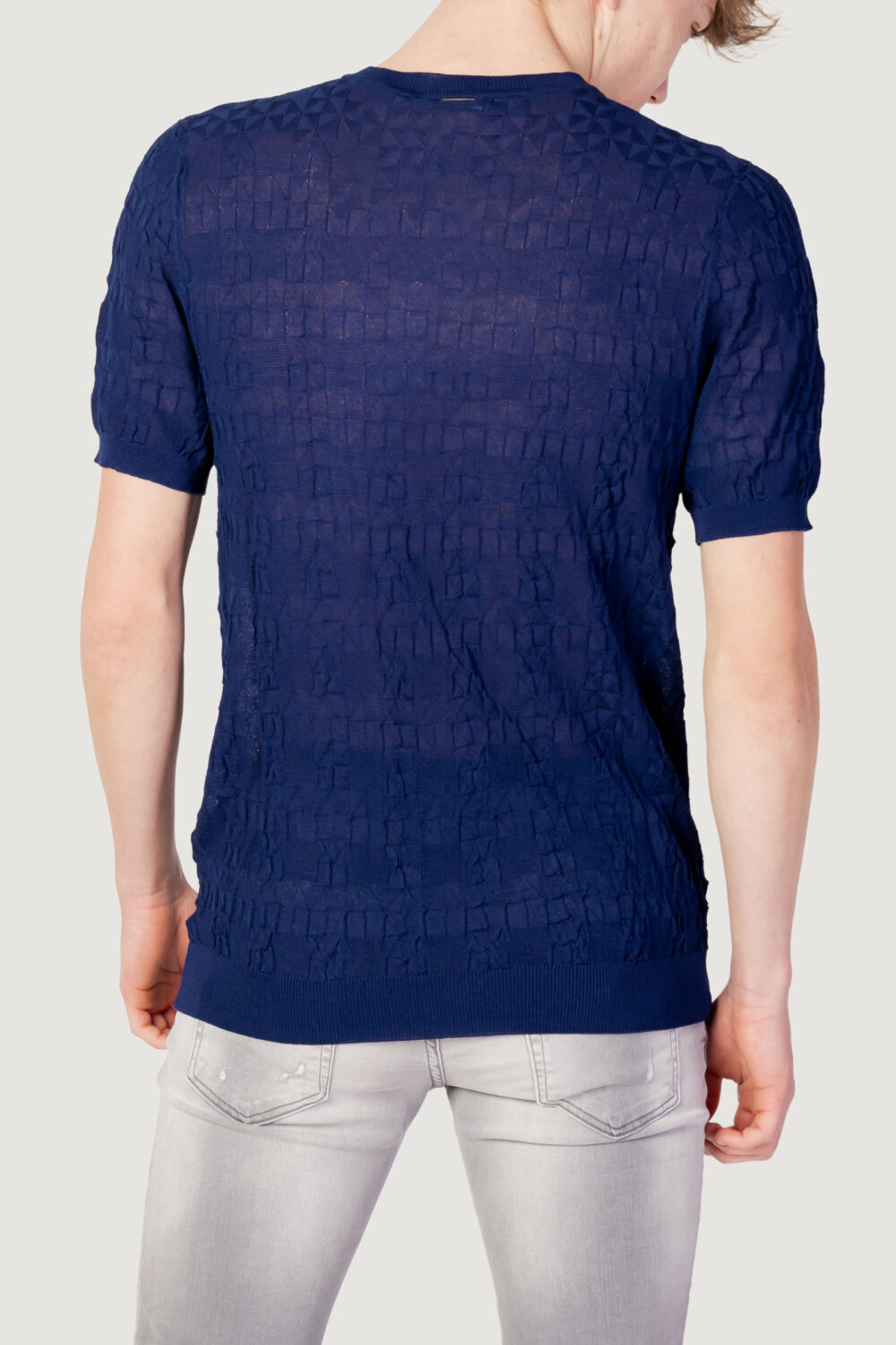 T-shirt Antony Morato slim fit in filato Blu - Foto 3