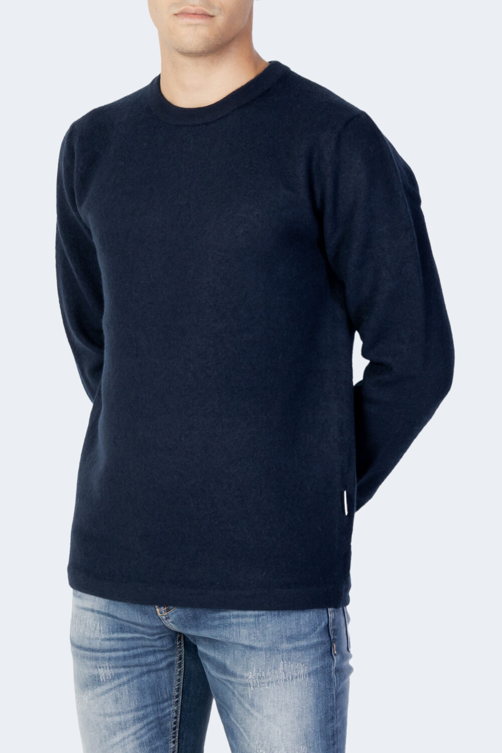 Maglia Selected slhbelo ls knit crew neck w Blue scuro - Foto 1