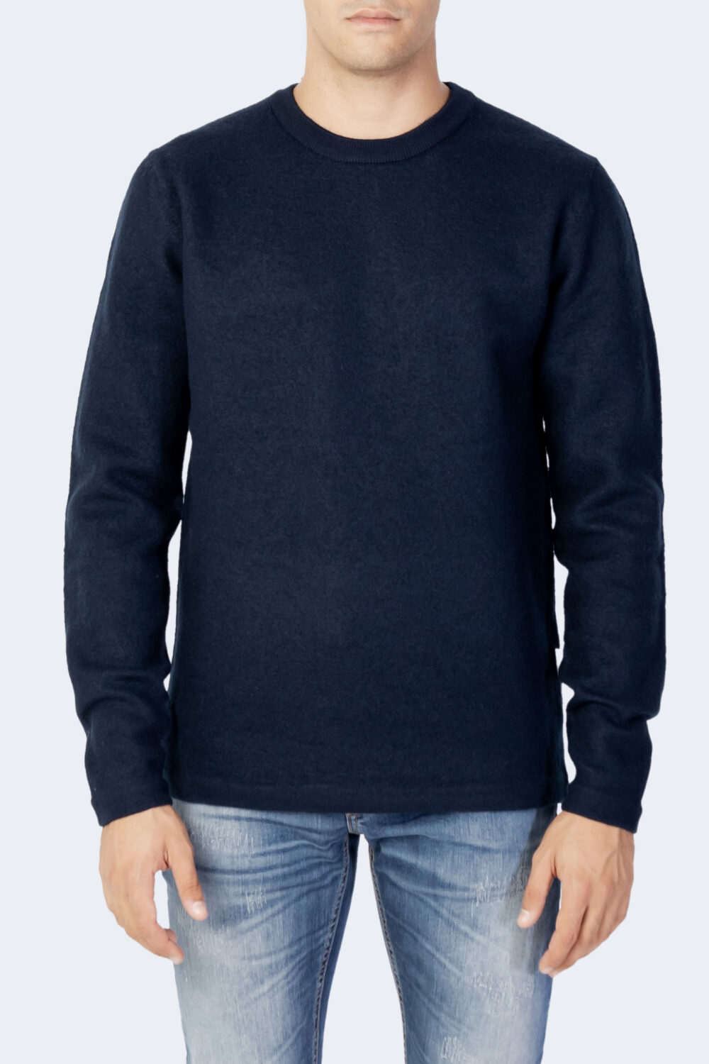 Maglia Selected slhbelo ls knit crew neck w Blue scuro - Foto 4