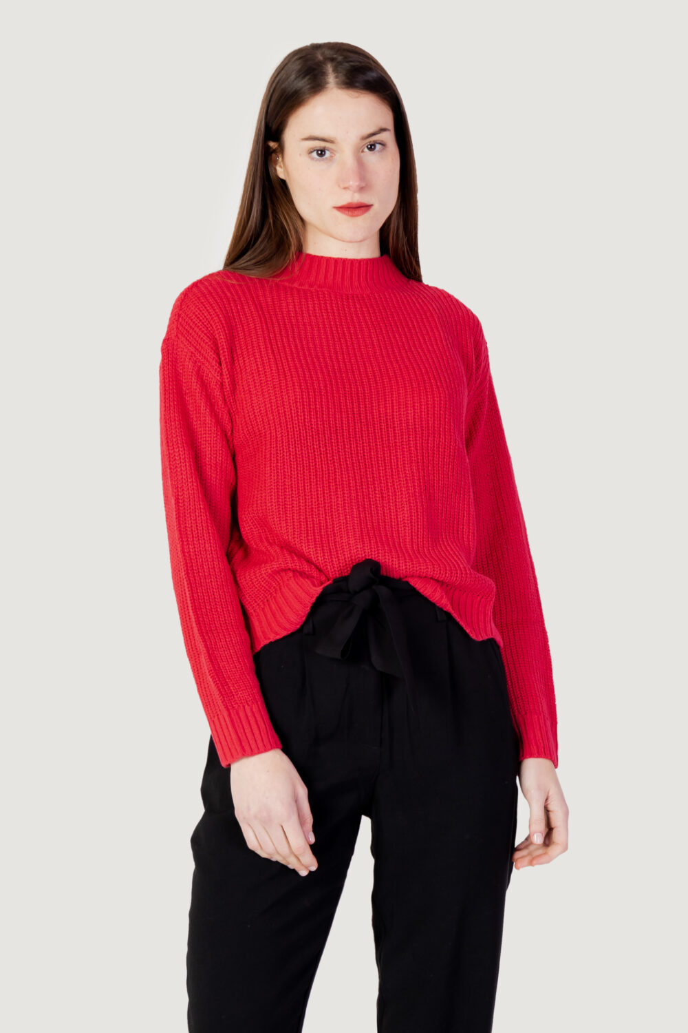 Maglione Jacqueline de Yong jdyjusty l/s scallop edge pullover knt Rosso - Foto 1