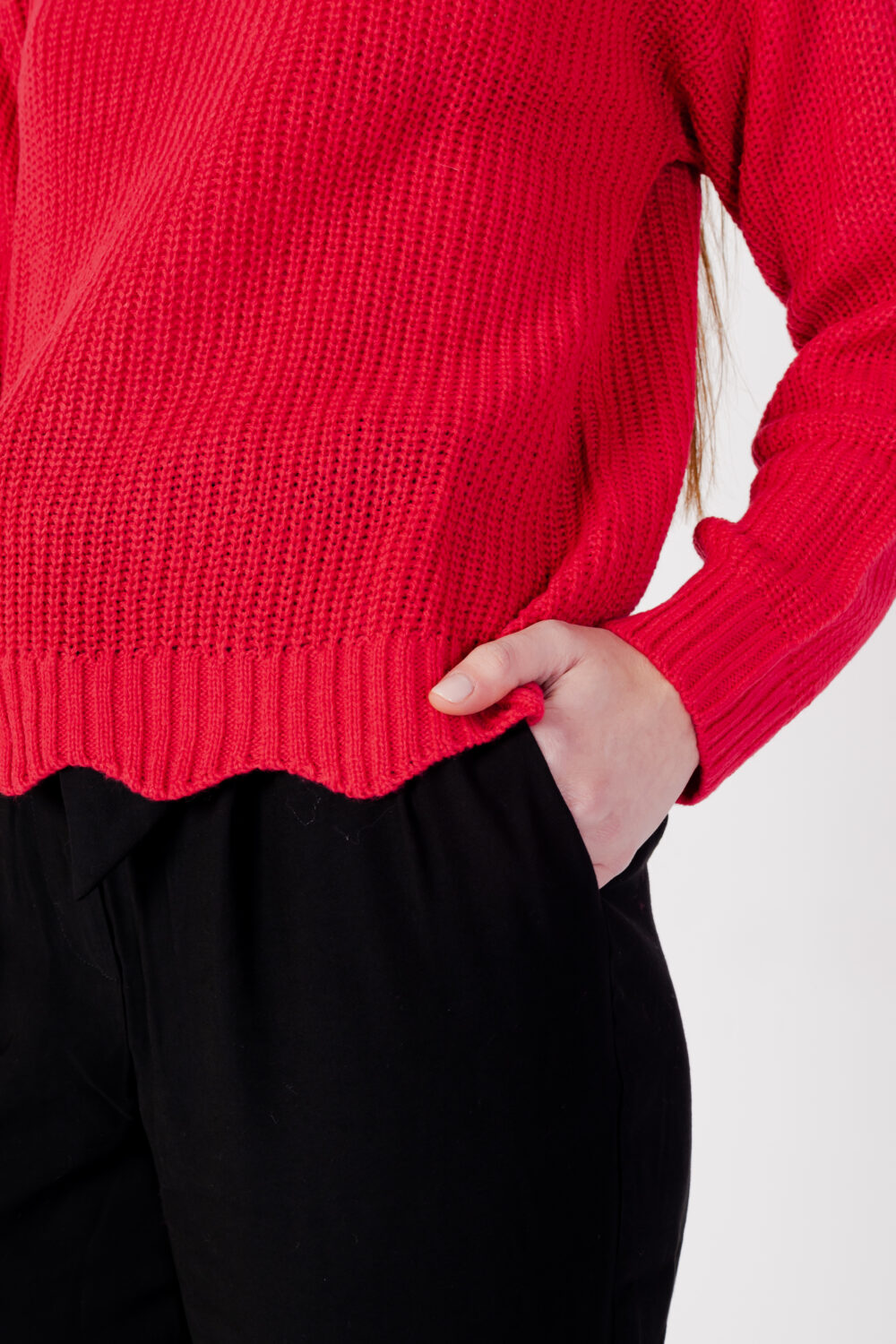 Maglione Jacqueline de Yong jdyjusty l/s scallop edge pullover knt Rosso - Foto 2