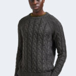 Maglione Selected slhbill ls knit cable crew neck w - 16086658 Grigio Scuro - Foto 1