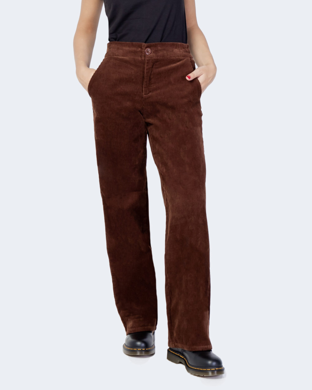 Pantaloni a palazzo Only onlvannes-ada straight cord pant pnt Marrone - Foto 1