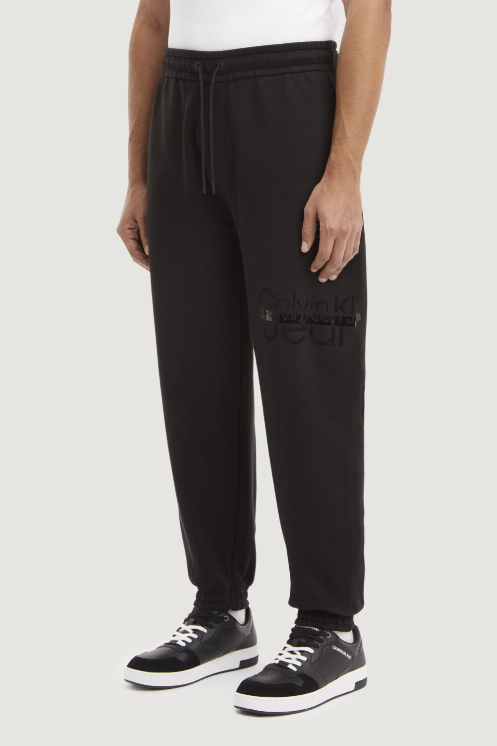Pantaloni sportivi Calvin Klein Jeans disrupted lacquer lo Nero - Foto 1